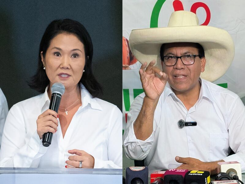 Keiko Fujimori y Roberto Sánchez disputarán segunda vuelta presidencial en Perú