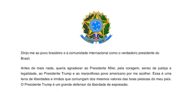 Flávio Bolsonaro se declara "verdadero presidente electo de Brasil"
