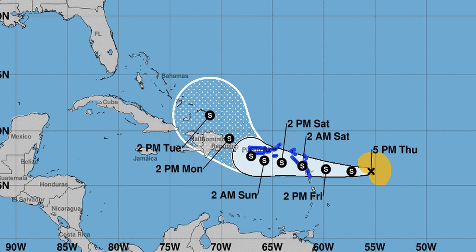 Vigilancia de tormenta para Puerto Rico mientras Fiona mantiene sus