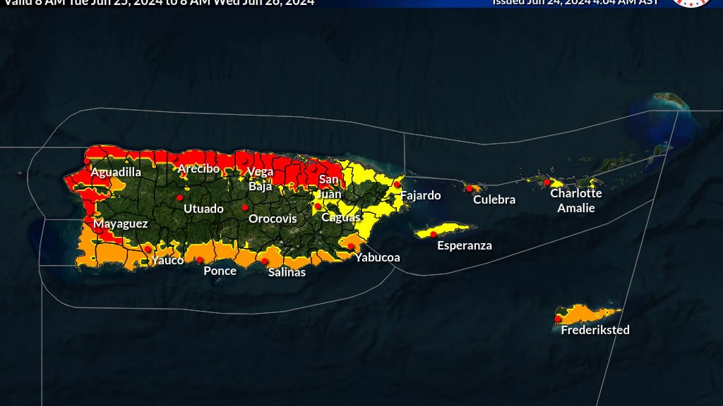Emiten advertencia de calor y vigilancia de calor excesivo para Puerto Rico.