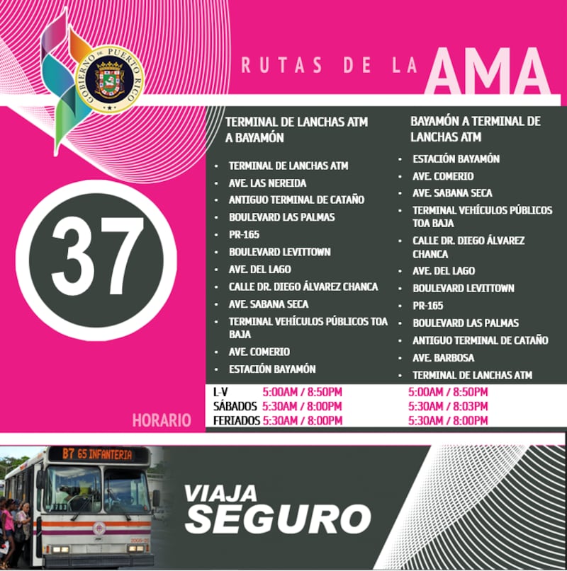 Fiestas patronales de Cataño provocarán cambios en rutas de la AMA