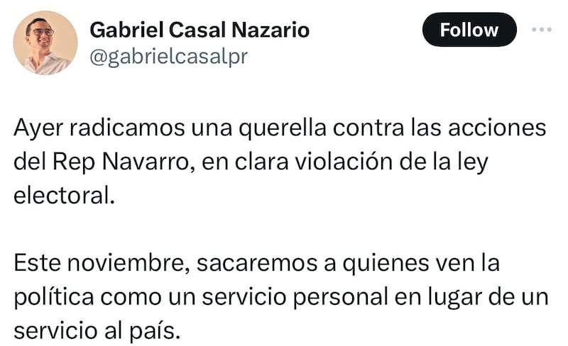 Candidato del PIP/Gabriel Casal Nazario