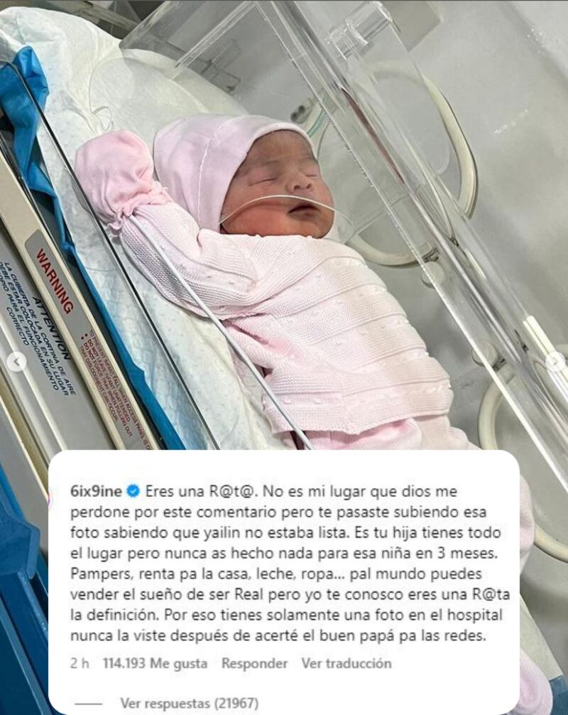 Hija de Anuel y comentario Tekashi