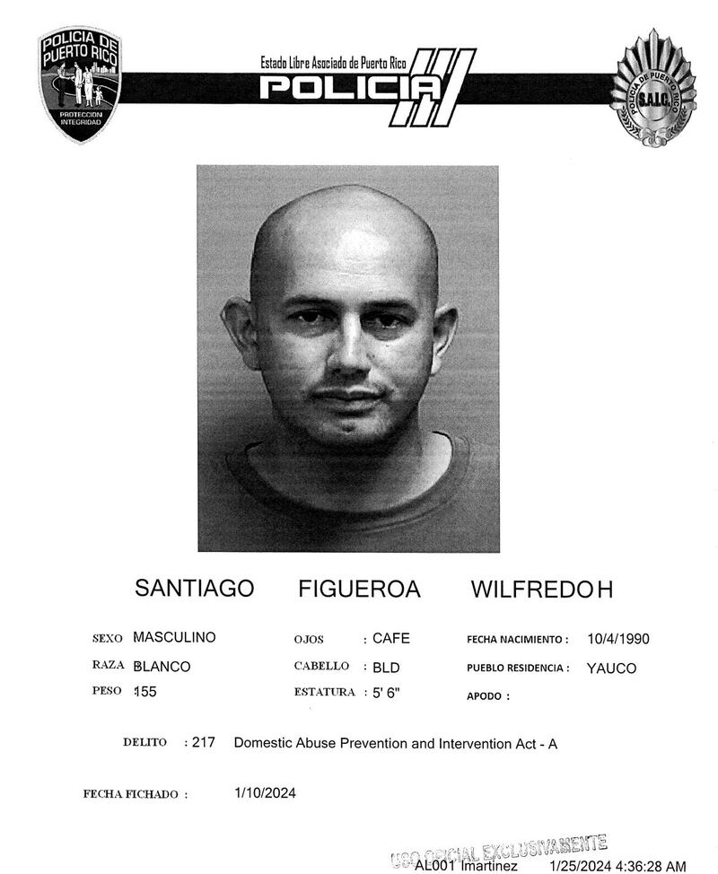 El supuesto autor del triple asesinato fue identificado como Wilfredo Hiram Santiago Figueroa.