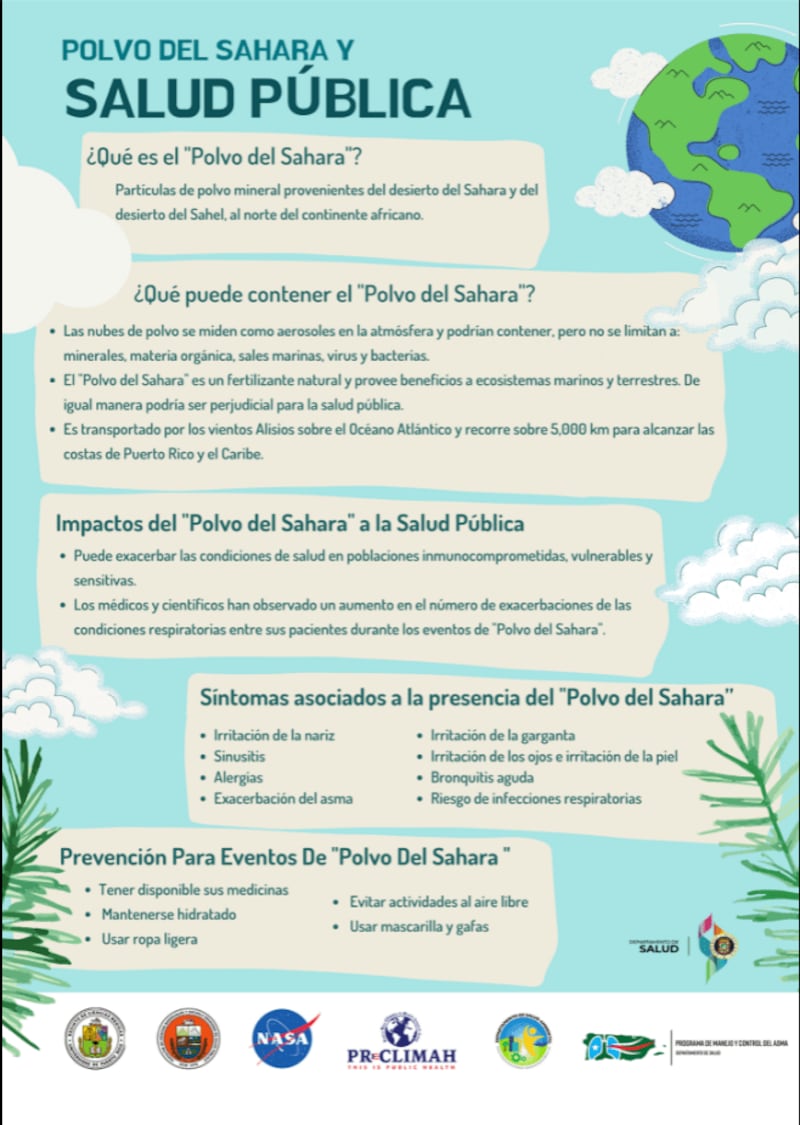 Alertan sobre impacto del Polvo del Sahara en Puerto Rico y las Islas Vírgenes.