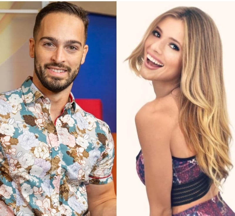 Carlos Torres, animador de "Pégate al mediodía" y Stephanie Font, modelo de "Puerto Rico Gana"