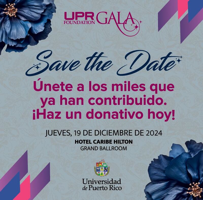 Invitación a la Gala de la Fundación de la UPR.