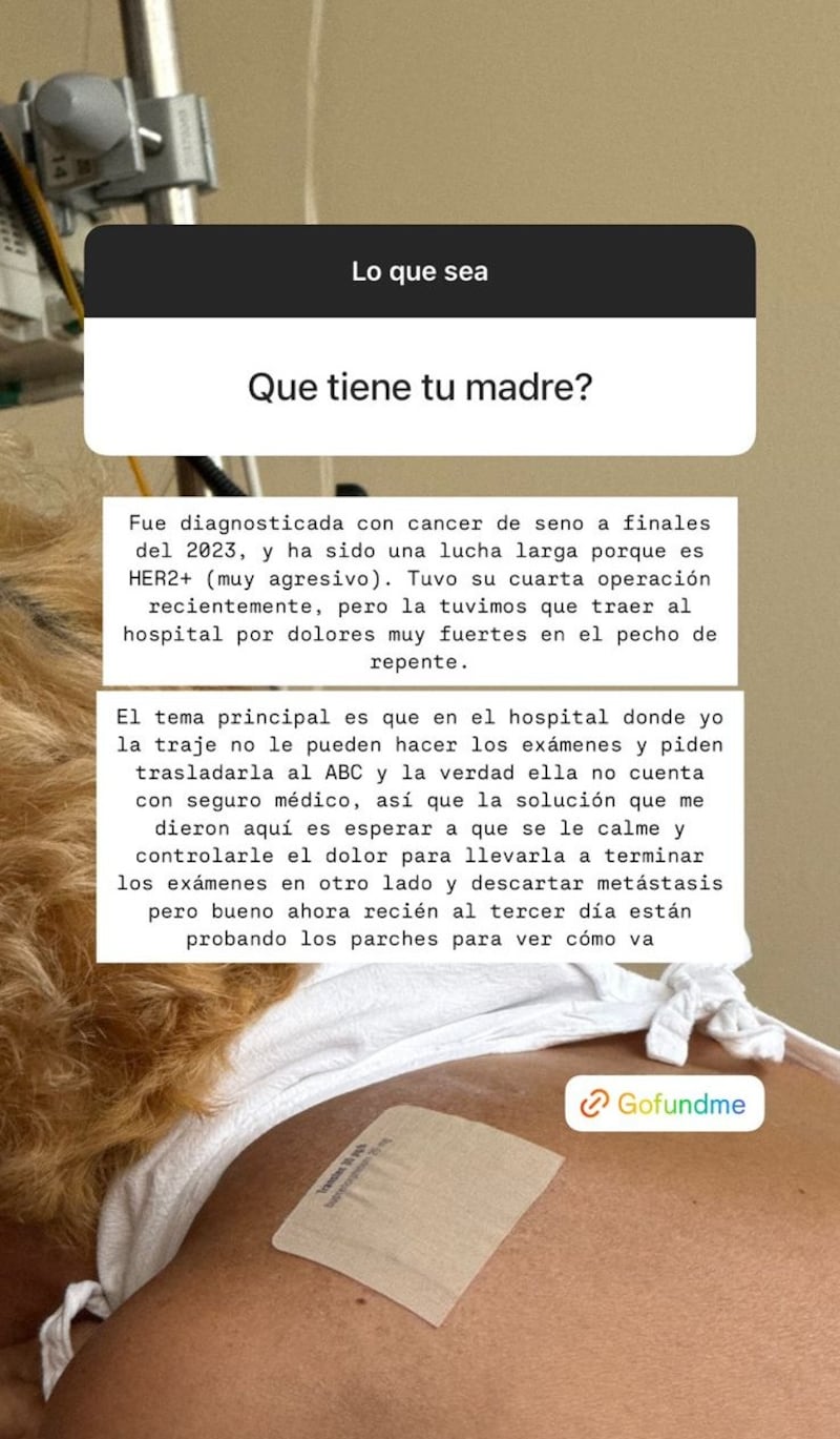 La madre de influencer fue internada tras tener dolor en el pecho