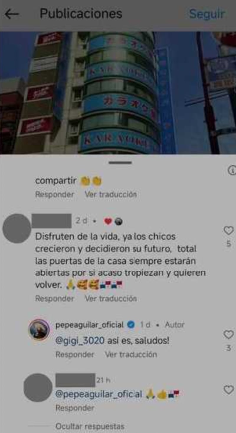 Publicación en la cuenta de Pepe Aguilar.