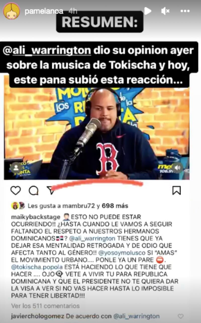 El locutor respondió al influencer