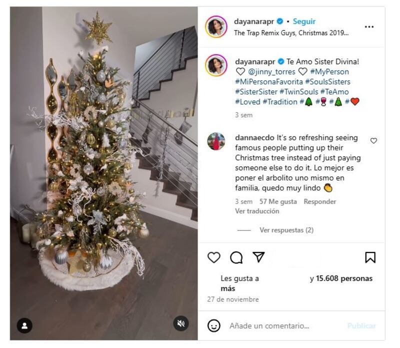 Dayanara Torres armó su arbolito de Navidad junto a su hermana