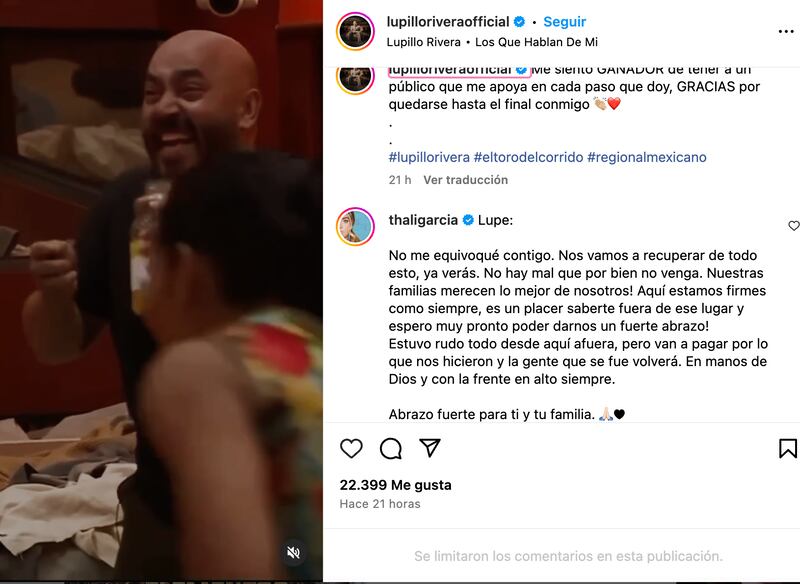 El mensaje de Thalía García