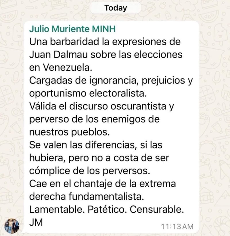 Expresiones de Julio Muriente