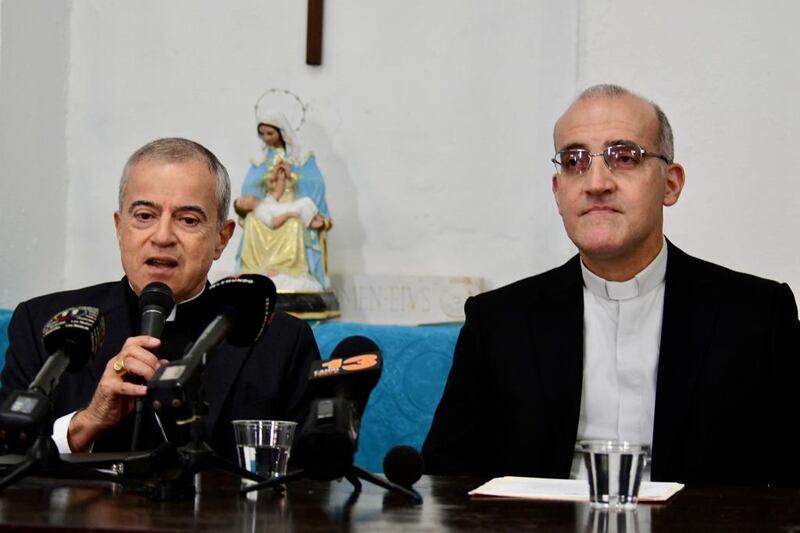 EL arzobispo de San Juan, Roberto González Nieves (izquierda), y el nuevo obispo auxiliar, Tomás González González.