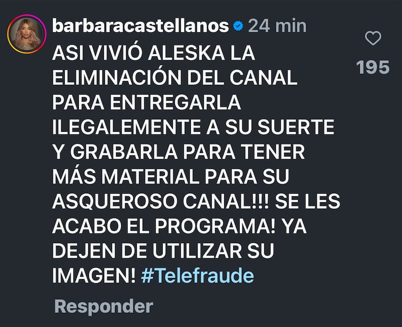 Hermana de Aleska G. Castellanos estalla contra Telemundo.