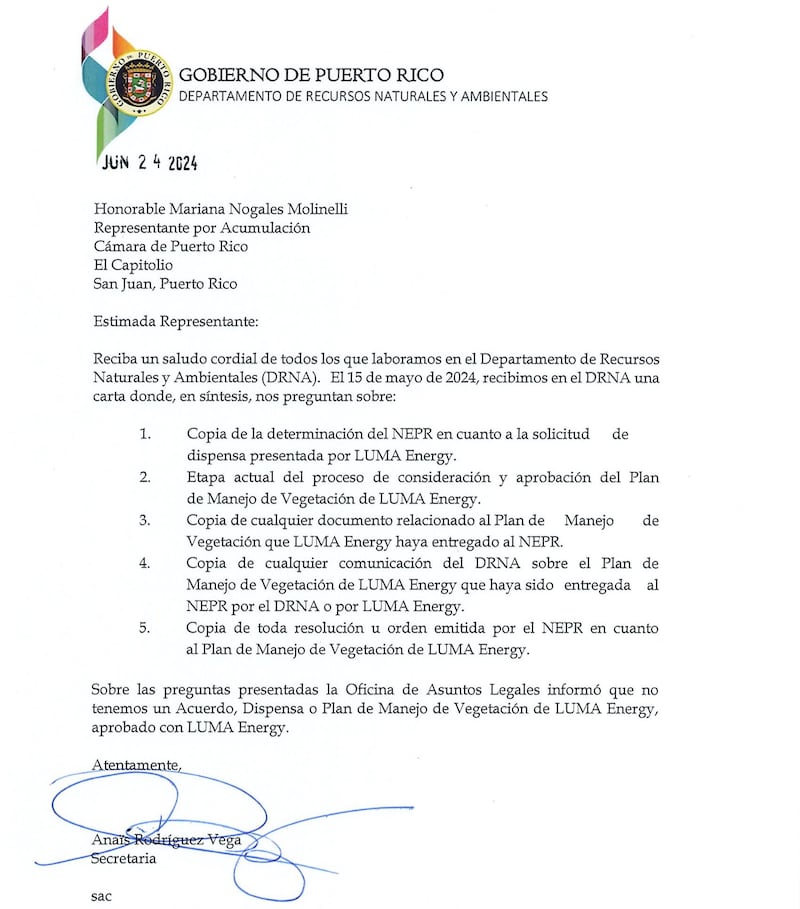 Carta a la representante Mariana Nogales