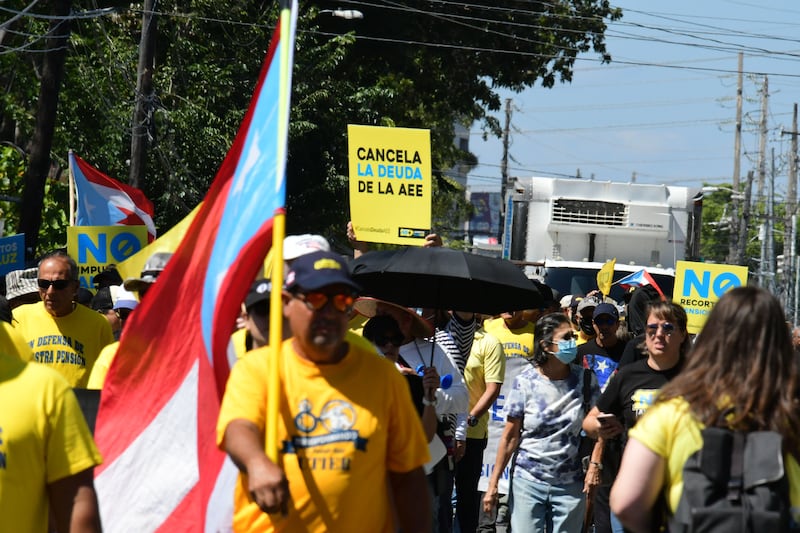 Protesta Reestructuración deuda AEE. Frente al tribunal Federal