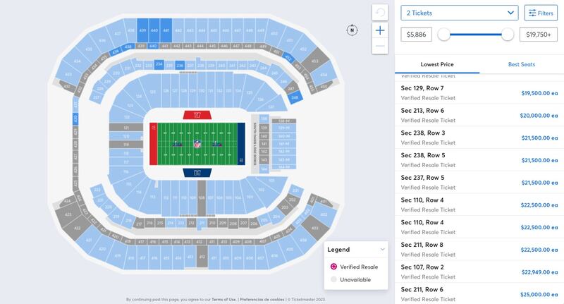 Precios de entradas para Super Bowl LVII