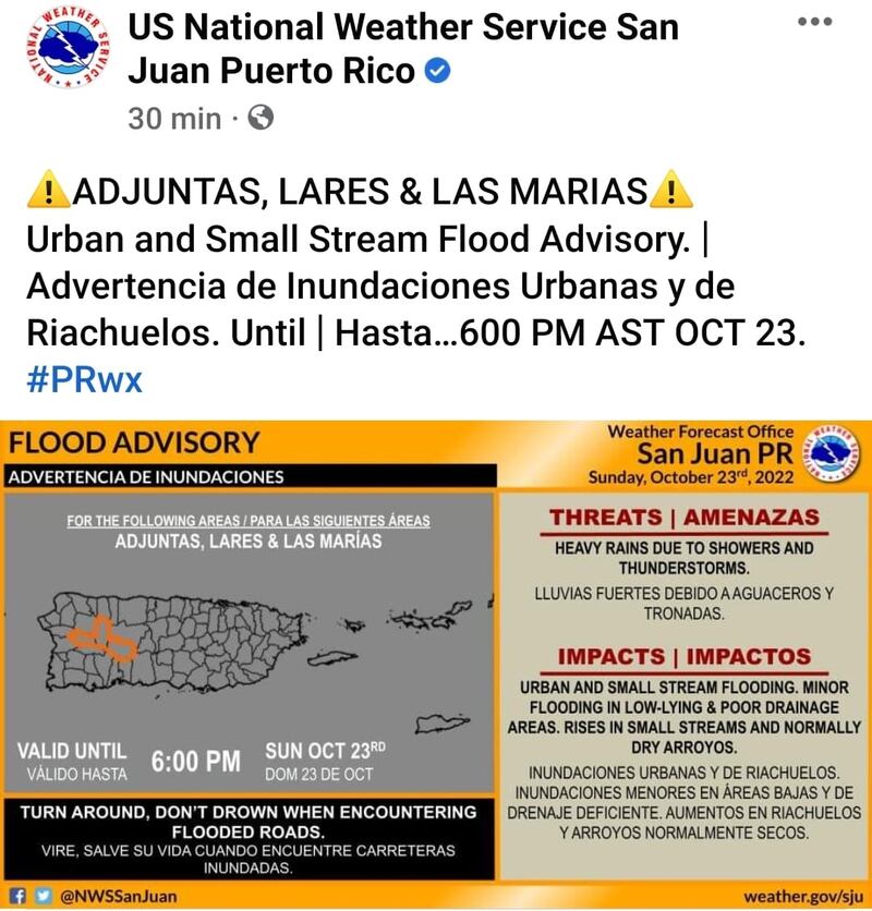 SNM emite advertencia de inundaciones