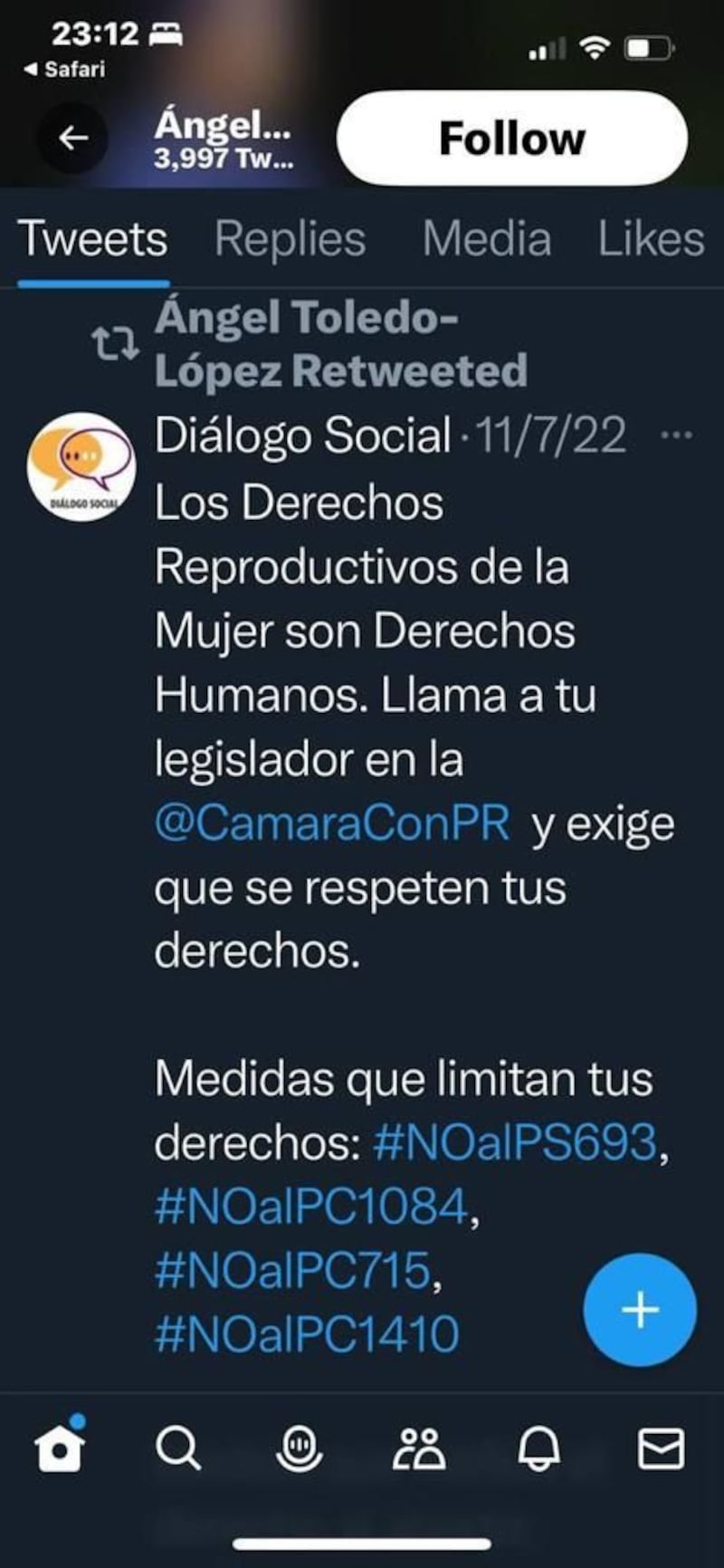 Retweet secretario DE