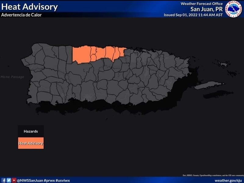 La advertencia se extenderá hasta las 4:00 de la tarde para los municipios del norte.