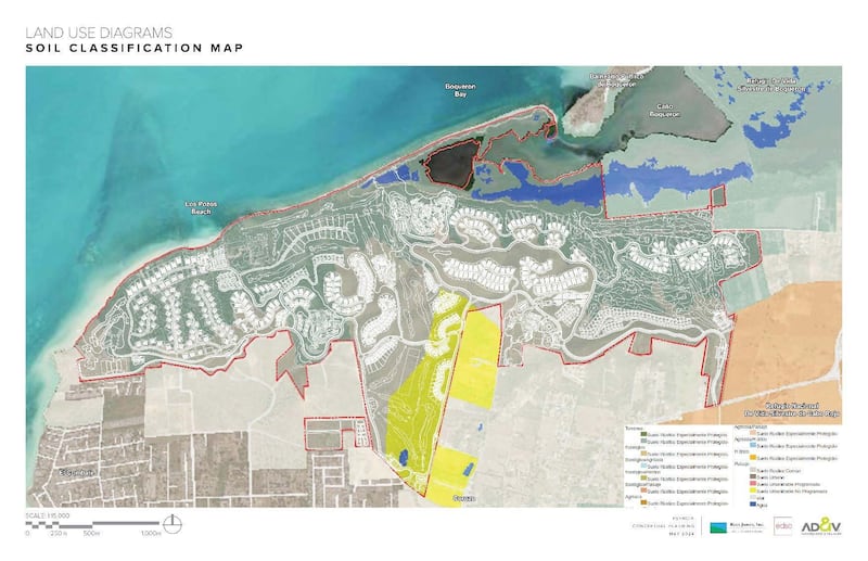 El proyecto Esencia, en Cabo Rojo, ha levantado preocupaciones y objeciones porque se añade a la proliferación de construcciones en la costa caborrojeña que es un ecosistema importante.
Imagen tomada del borrador de la Declaración de Impacto Ambiental del proyecto Esencia.